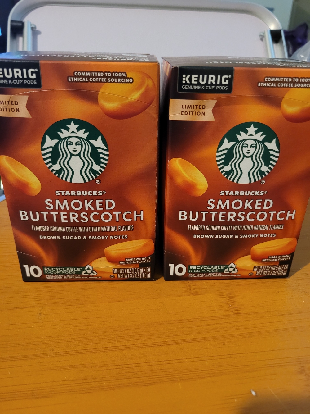 2ct Starbucks Smoked Butterscotch K-Cup Pods – Brown & Green Packaging